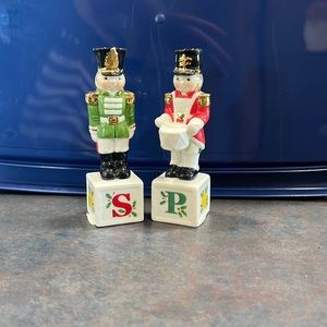 Nutcracker salt and pepper shakers; never used; Lenox